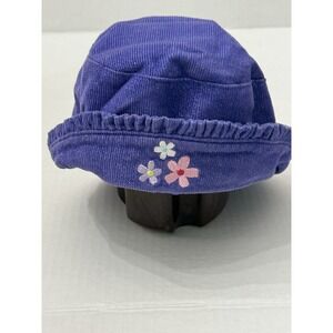 VTG Gymboree Purple Sparkle Glitter Bucket Hat Corduroy Flowers 2001 6-18 Months